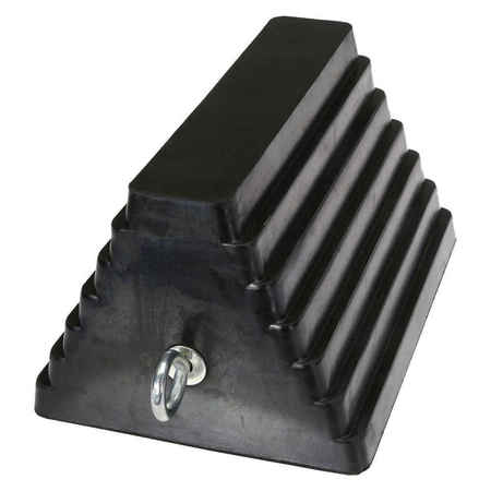 US CARGO CONTROL 9-1/4" Rubber Double-Sided Wheel Chock with Eye Bolt WC975
